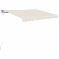 vidaXL Copertină retractabilă manual, crem, 350x250 cm