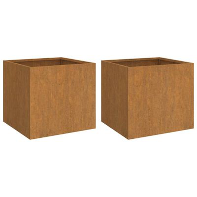 vidaXL Jardiniere, 2 buc., 42x40x39 cm, oțel corten