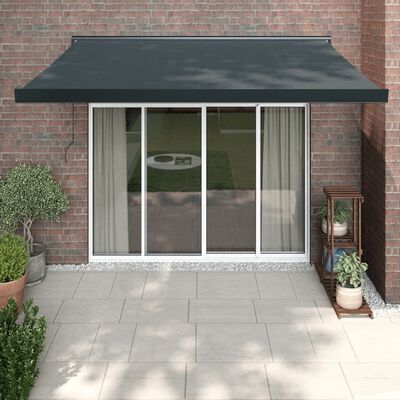 vidaXL Copertină retractabilă, antracit, 3,5x2,5 m, textil și aluminiu