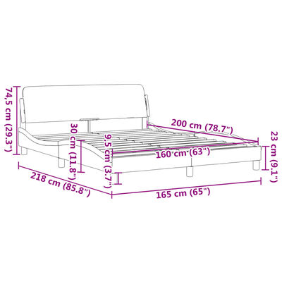 vidaXL Cadru de pat cu tăblie, negru, 160x200 cm, piele ecologică