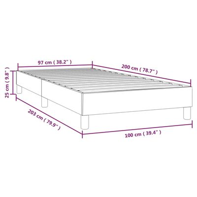 vidaXL Cadru de pat, gri, 100x200 cm, piele ecologică