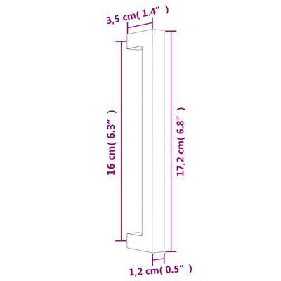 vidaXL Mânere de dulap, 10 buc., negru, 160 mm, oțel inoxidabil