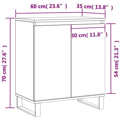 vidaXL Servantă, gri beton, 60x35x70 cm, lemn prelucrat