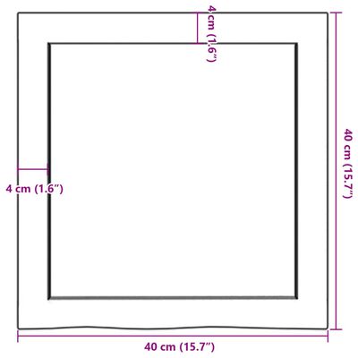 vidaXL Poliță de perete, 40x40x(2-4) cm, lemn masiv de stejar netratat