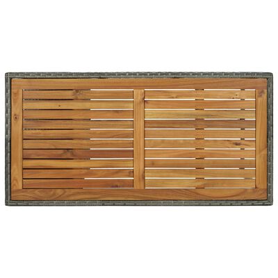 vidaXL Masă de bar cu raft de depozitare, gri 120x60x110 cm, poliratan