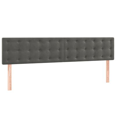 vidaXL Pat box spring cu saltea, gri închis, 160x200 cm, catifea