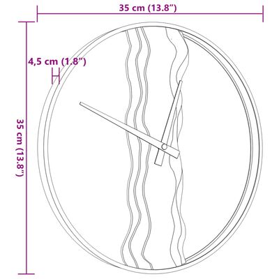 vidaXL Ceas de perete, maro, Ø35 cm, fier și lemn de stejar