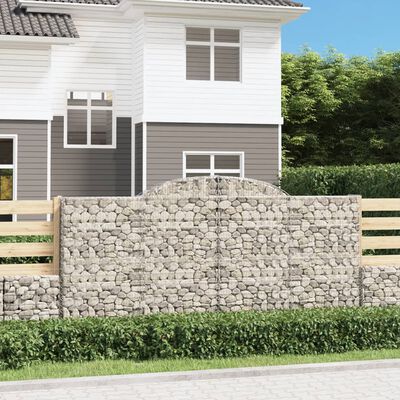 vidaXL Coșuri gabion arcuite 12 buc. 300x30x140/160 cm fier galvanizat