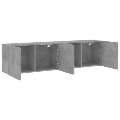 vidaXL Comodă TV de perete, 2 buc. gri beton, 80x30x41 cm