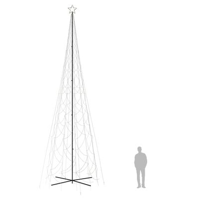 vidaXL Brad de Crăciun conic, 3000 LED-uri, alb cald, 230x800 cm