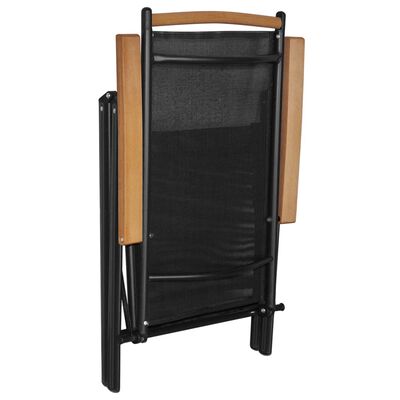 vidaXL Set mobilier pentru grădină, 7 piese, negru, aluminiu