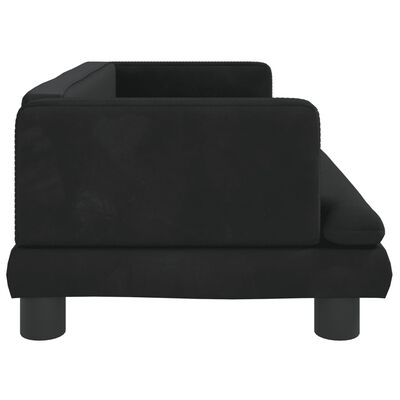 vidaXL Canapea pentru copii, negru, 80x45x30 cm, catifea