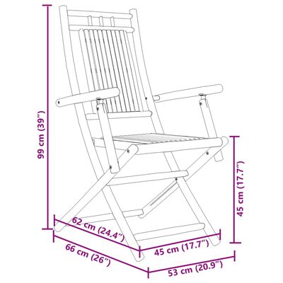 vidaXL Set mobilier bistro, 3 piese, bambus