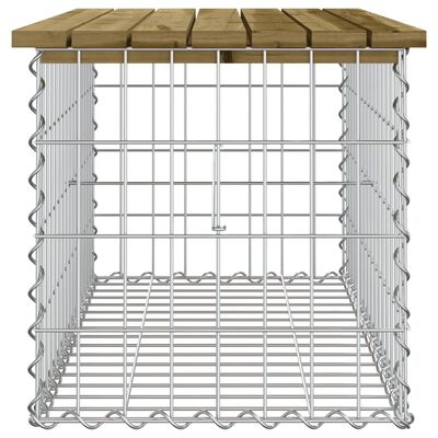 vidaXL Bancă grădină, design gabion, 83x44x42 cm, lemn pin impregnat