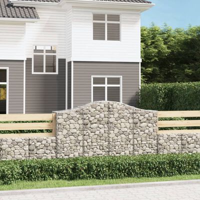 vidaXL Coșuri gabion arcuite 15 buc, 200x50x120/140 cm,fier galvanizat