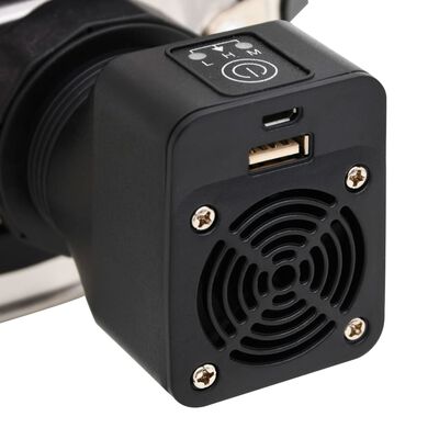 vidaXL Aragaz cu lemne, cu ventilator USB argintiu, 35,5x26x28 cm oțel