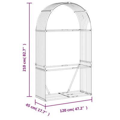 vidaXL Suport de bușteni, maro deschis, 120x45x210 cm, oțel galvanizat