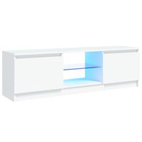 vidaXL Comodă TV cu lumini LED, alb, 120x30x35,5 cm