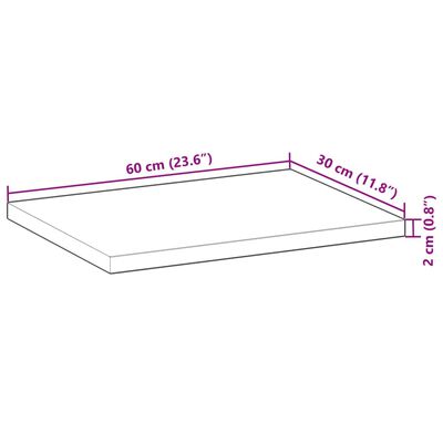 vidaXL Rafturi suspendate 3 buc. 60x30x2 cm lemn masiv acacia netratat