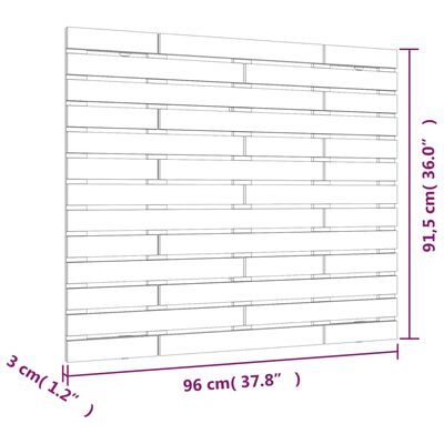 vidaXL Tăblie de pat pentru perete, maro miere, 96x3x91,5 cm, lemn pin