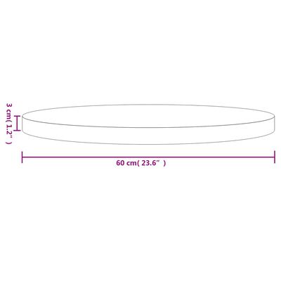 vidaXL Blat de masă rotund, Ø60x3 cm, lemn masiv de pin