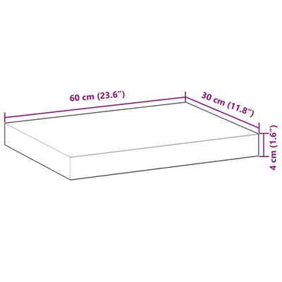 vidaXL Rafturi suspendate 2 buc. 60x30x2 cm lemn masiv acacia netratat