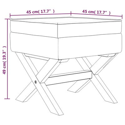 vidaXL Taburet de depozitare, albastru, 45x45x49 cm, catifea