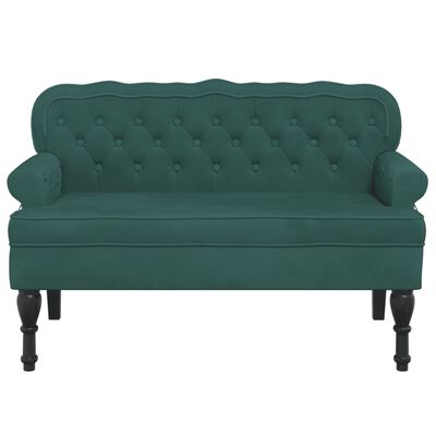 vidaXL Banchetă cu spătar, verde închis, 119,5x64,5x75 cm, catifea