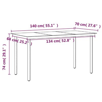 vidaXL Set de masă pentru grădină, 7 piese, cu perne, negru