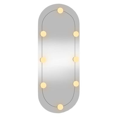 vidaXL Oglindă de perete cu lumini LED 30x70 cm oval sticlă