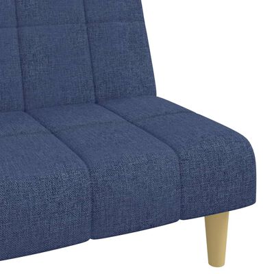 vidaXL Canapea extensibilă cu 2 locuri, albastru, material textil