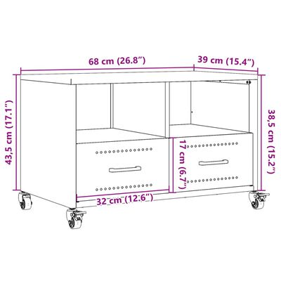 vidaXL Dulap TV, roz, 68x39x43,5 cm, oțel