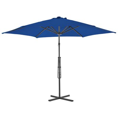 vidaXL Umbrelă de exterior cu stâlp din oțel, albastru, 300 x 230 cm