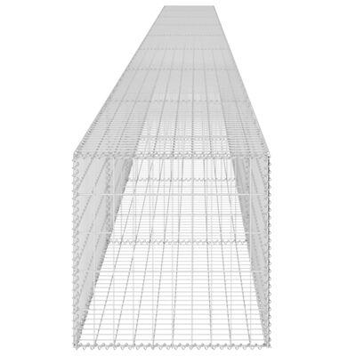 vidaXL Perete gabion cu capace, 900 x 50 x 50 cm, oțel galvanizat