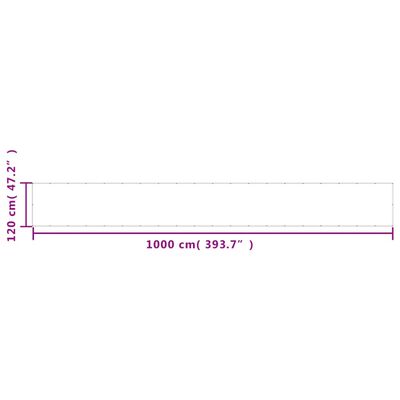 vidaXL Paravan de balcon, alb, 120x1000 cm, 100% poliester oxford