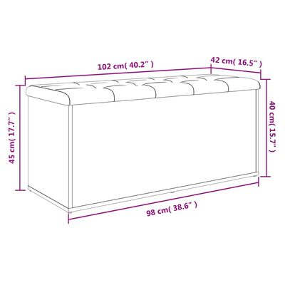 vidaXL Bancă de depozitare, stejar maro, 102x42x45 cm, lemn prelucrat