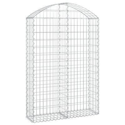 vidaXL Coș gabion arcuit, 100x30x140/160 cm, fier galvanizat