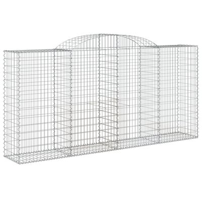 vidaXL Coșuri gabion arcuite 10 buc, 300x50x140/160cm, fier galvanizat