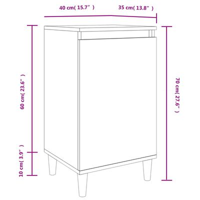 vidaXL Noptiere, 2 buc., stejar afumat, 40x35x70 cm, lemn prelucrat