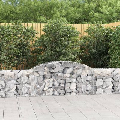 vidaXL Coșuri gabion arcuite, 5 buc., 300x30x60/80 cm, fier galvanizat