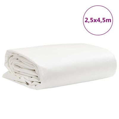 vidaXL Prelată, alb, 2,5x4,5 m, 650 g/m²