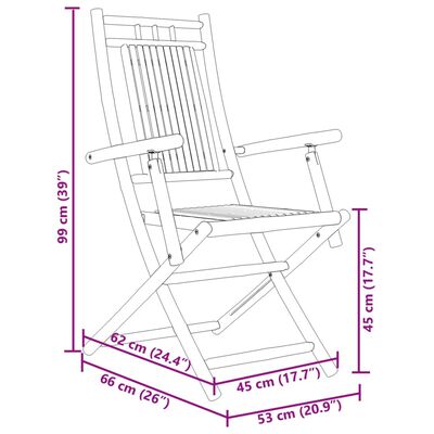 vidaXL Set mobilier bistro, 3 piese, bambus