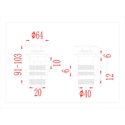 vidaXL Ventil scurgere push, funcție de preaplin, auriu 6,4x6,4x9,1 cm