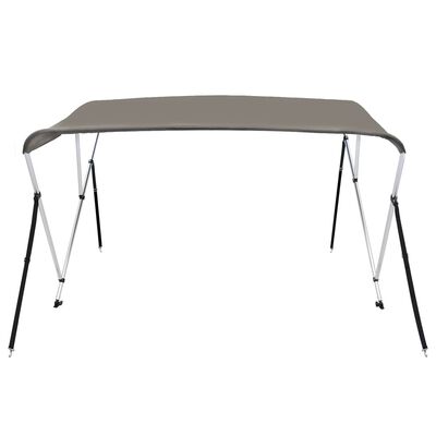 vidaXL Parasolar barcă Bimini cu 3 arcuri, gri, 183x180x137 cm