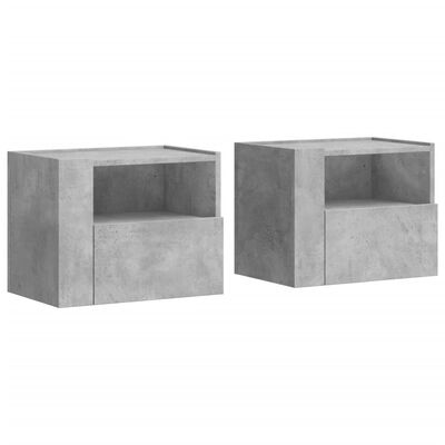 vidaXL Noptiere de perete, 2 buc., gri beton, 45x30x35 cm