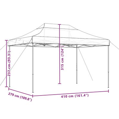 vidaXL Cort de petrecere pliabil Pop-Up, 410x279x315 cm, negru