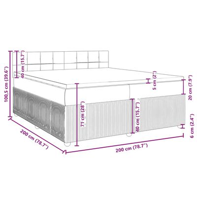 vidaXL Pat box spring cu saltea, roz, 200x200 cm, catifea