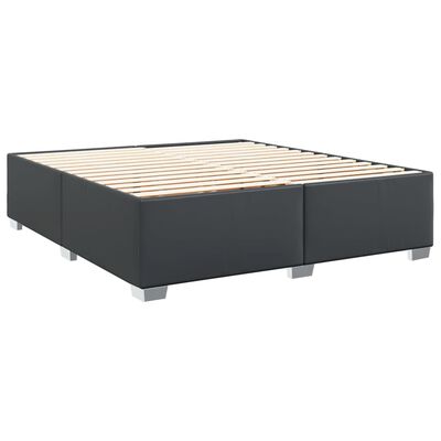 vidaXL Pat box spring cu saltea, negru, 180x200 cm, piele ecologică