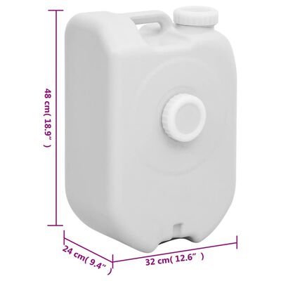 vidaXL Rezervor de apă portabil cu adaptor, gri, 24 L