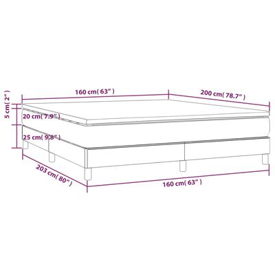 vidaXL Pat box spring cu saltea, albastru închis, 160x200 cm, catifea